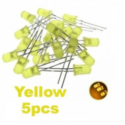 Yellow LED 5mm Pack Of 5 (Light Emitting Diod)