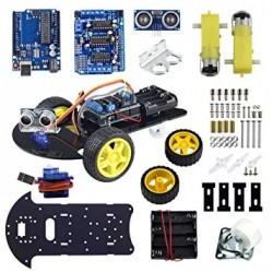 UCTRONICS Smart Robot Car Kit for Arduino Automatic Avoidance of Obstacles with UNO R3, 2-wheel Drives, HC-SR04 Ultrasonic Sensor, L293D Motor Control Shield, Micro Servo Motor 9g