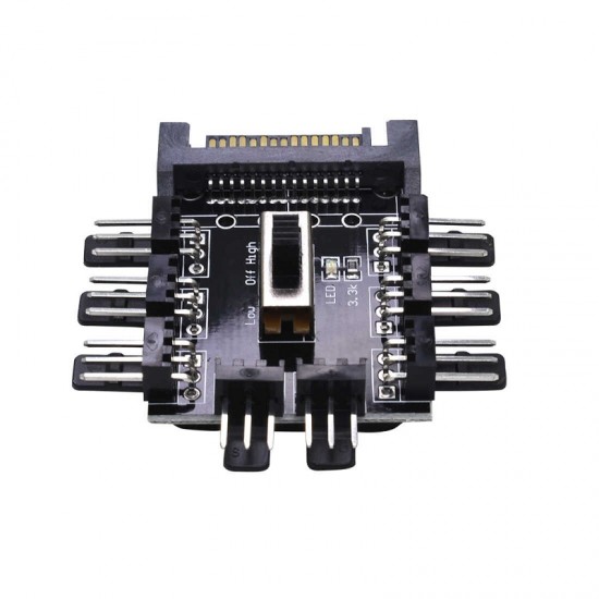 Tishri 8 Port SATA to 3 Pin Fan Splitter