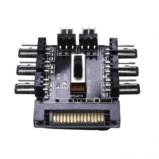 Tishri 8 Port SATA to 3 Pin Fan Splitter