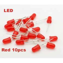 Red LED 5mm Pack Of 10 (Light Emitting Diod)