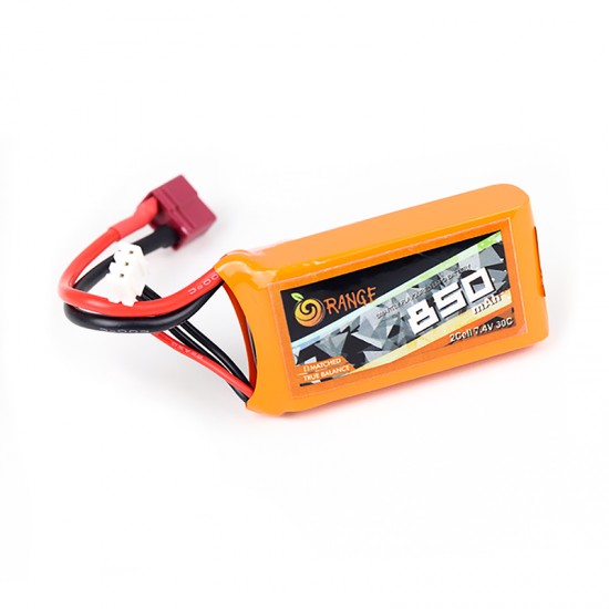 Orange 850mAh 2S 30C/60C Lithium Polymer Battery Pack (Lipo)