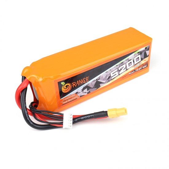 Orange 5200mah 4S 40C (14.8V) Lithium Polymer Battery Pack (Lipo)