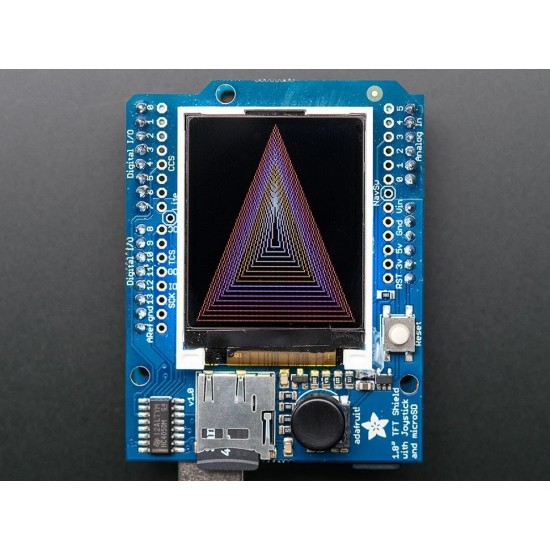 Adafruit 1.8″ 18-bit Color TFT Shield w/microSD and Joystick