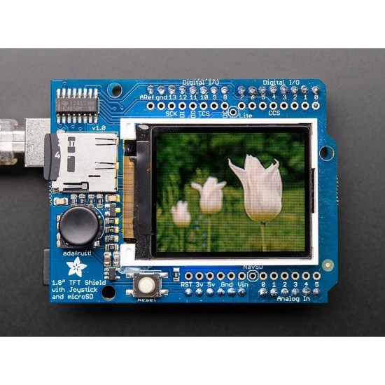 Adafruit 1.8″ 18-bit Color TFT Shield w/microSD and Joystick