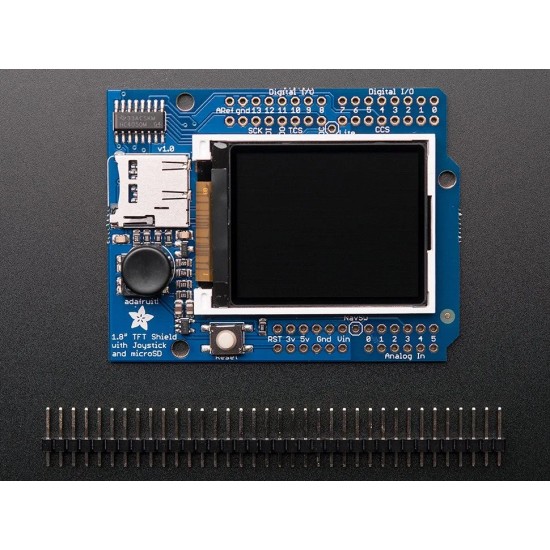Adafruit 1.8″ 18-bit Color TFT Shield w/microSD and Joystick