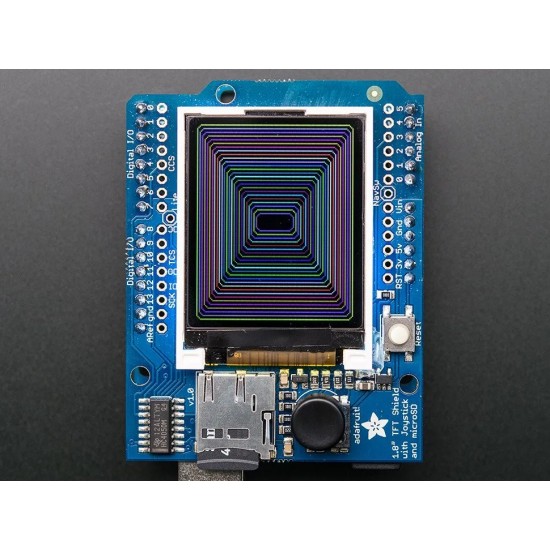 Adafruit 1.8″ 18-bit Color TFT Shield w/microSD and Joystick