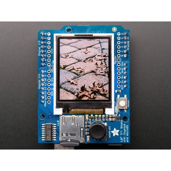 Adafruit 1.8″ 18-bit Color TFT Shield w/microSD and Joystick
